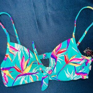 No Boundaries Juniors Size Large (11-13) Tropical Boho Bikini Style Swim Top